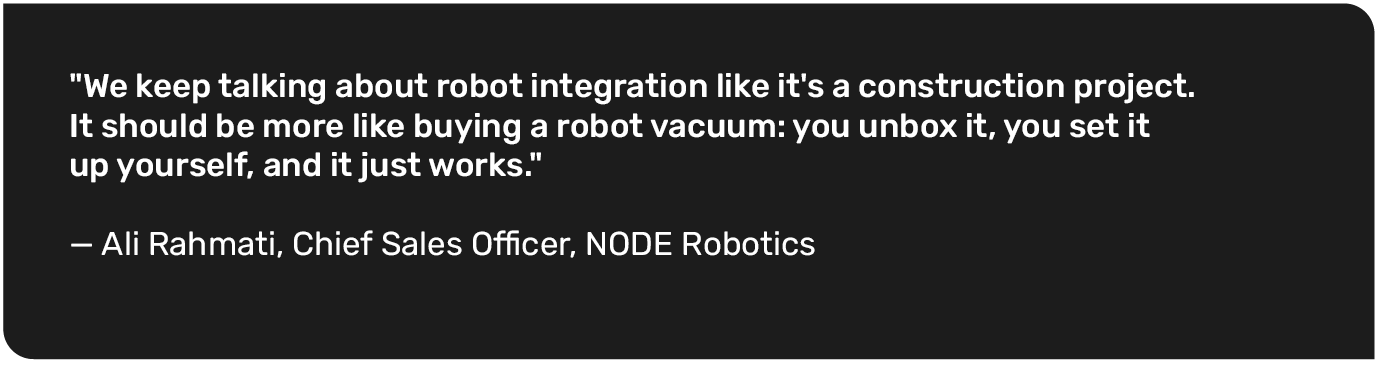 Quote by Ali Rahmati on robot integration dependency risk