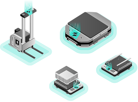 Illustration of conceptual mobile robots empowered with NODE.OS